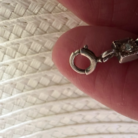 Antique Art Deco Black Onyx Clear Diamond Paste Sterling Silver Link Bracelet - Picture 7 of 8